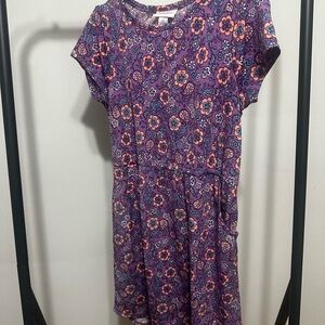 LuLaRoe Purple and Pink Floral Kids Dress